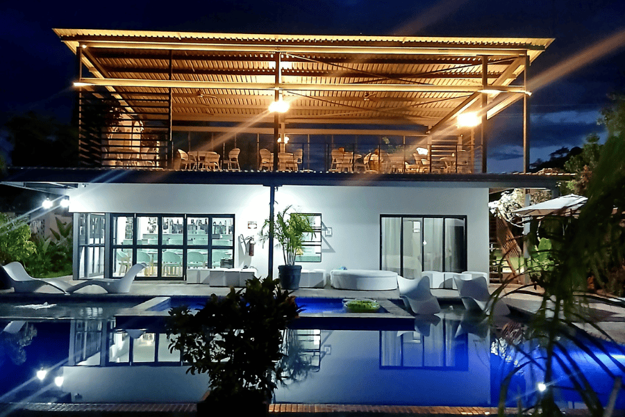 VIP Bar with lights at night